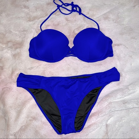 Victoria’s Secret bikini royal blue padded - NWOT size M 34C